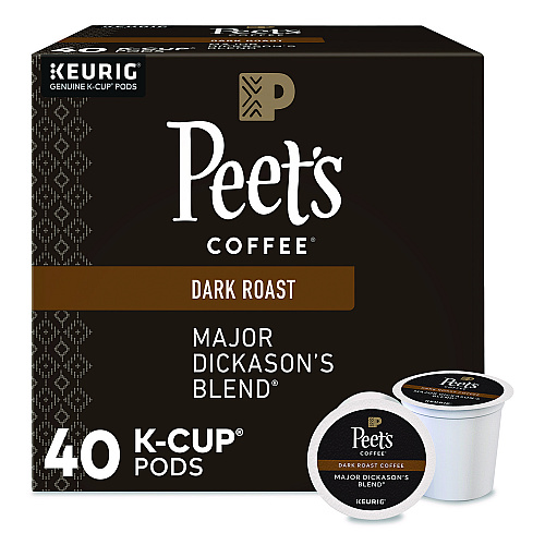 Peet's Coffee & Tea Major Dickason's Blend K-Cups, 0.44 oz, 40/Box (24306979)