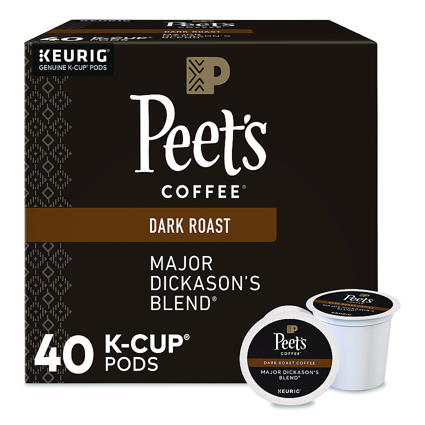 Peet's Coffee & Tea Major Dickason's Blend K-Cups, 0.44 oz, 40/Box (24306979)