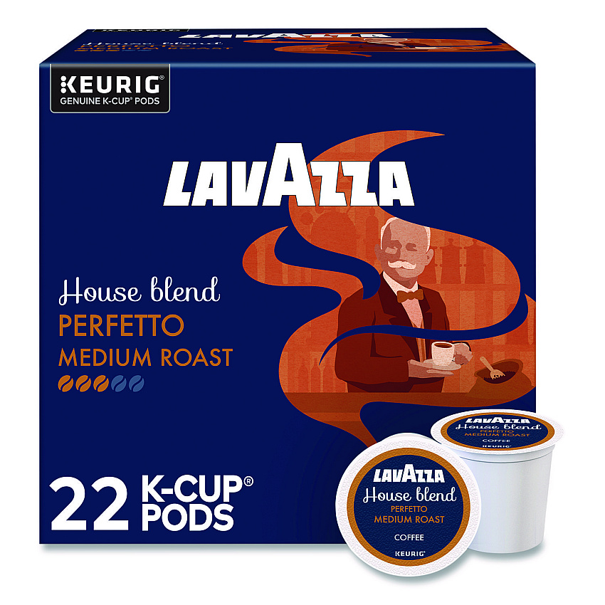 Lavazza Perfetto Coffee K-Cups, House Blend, 0.41 oz, 22/Box (5000382580)