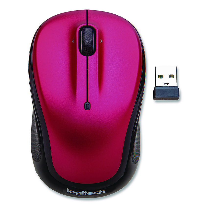 Logitech M325S Wireless Mouse, 2.4 GHz Frequency, 32.8 ft Wireless Range, Left/Right Hand Use, Brilliant Rose (784641)