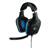 Logitech G432 7.1 Surround Sound Wired Gaming Binaural Over The Head Headset, Black/Blue (24383954)