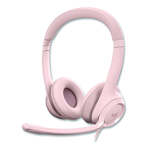 Logitech H390 Binaural Over The Head Headset, Rose (981001280)