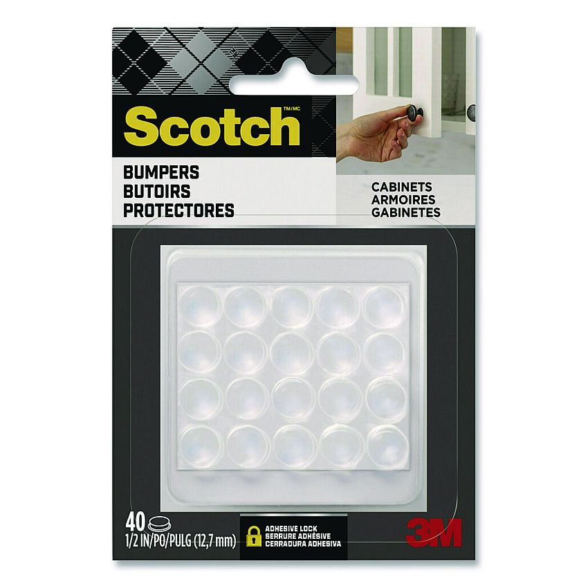 Scotch Bumpers, 0.5" dia, Clear, 40/Pack (SP951NA)