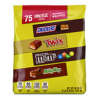 Mars Fun Size Milk Chocolate Variety Pack, Assorted, 40.3 oz, 75 Pieces (MMM59795)