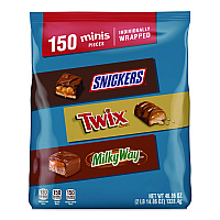 Mars Minis Variety Pack, Assorted, 46.86 oz Bag, 150 Pieces (MMM59799)