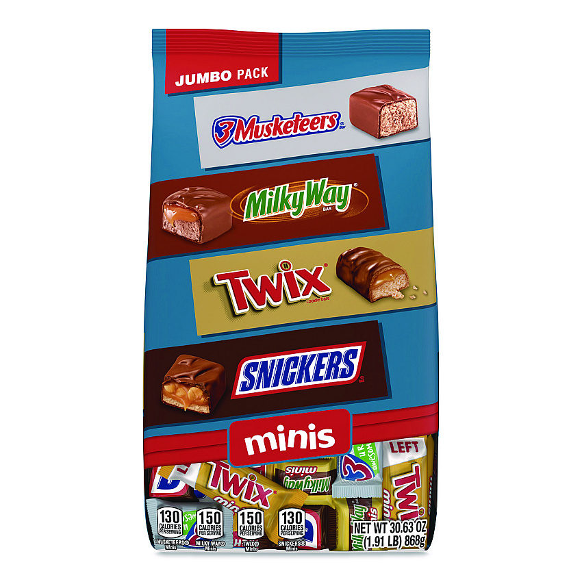 Mars Minis Variety Jumbo Pack, Assorted, 30.63 oz Bag (MMM59888)