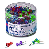 Officemate Push Pins, Assorted Plastic Head, 0.5