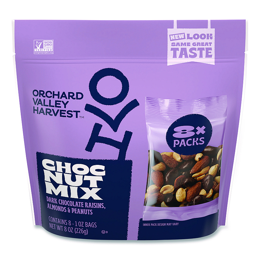 Orchard Valley Harvest Chocolate Raisin Nut Mix, (8) 1 oz Bags (JOH36636)