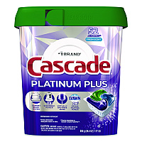 Cascade Platinum Plus ActionPacs Dishwasher Detergent Pods, Fresh Scent, 28.4 oz Tub, 52/Pack (06156PK)