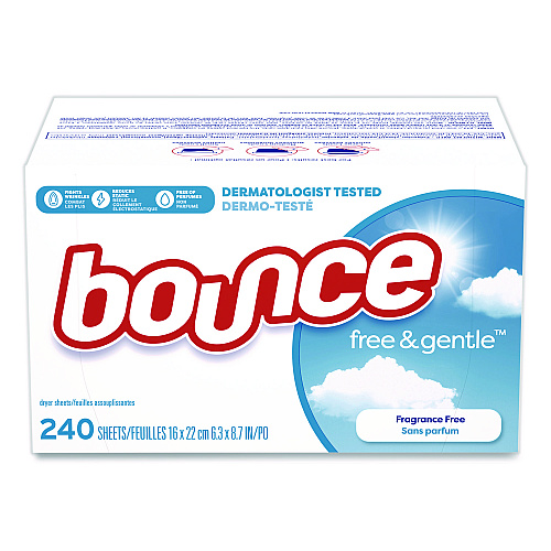 Bounce free and gentle Dryer Sheets, Fragrance-Free, 240/Box (24684BX)