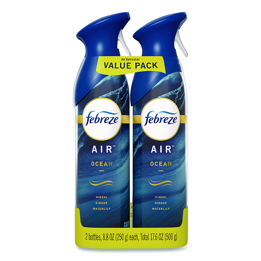Febreze AIR, Ocean, 8.8 oz Aerosol Spray, 2/Pack (48312PK)