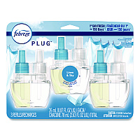 Febreze PLUG Air Freshener Refills, Linen and Sky, 0.87 oz, 3/Pack (54344EA)