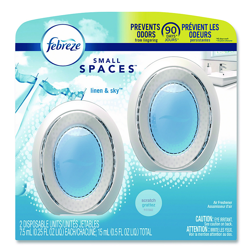 Febreze smallSPACES, Linen and Sky, 0.25 oz, 2/Pack (93326EA)