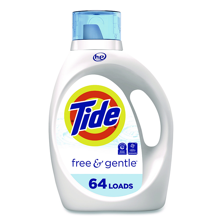 Tide Free and Gentle Liquid Laundry Detergent, 64 Loads, 84 oz Bottle (1389041828)