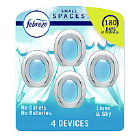 Febreze smallSPACES, Linen and Sky, 0.25 oz, 4/Pack (2572)