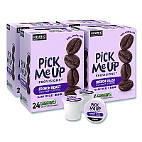 Pick Me Up Provisions French Roast Coffee K-Cups, 24/Box, 4 Boxes/Carton (52966CT)