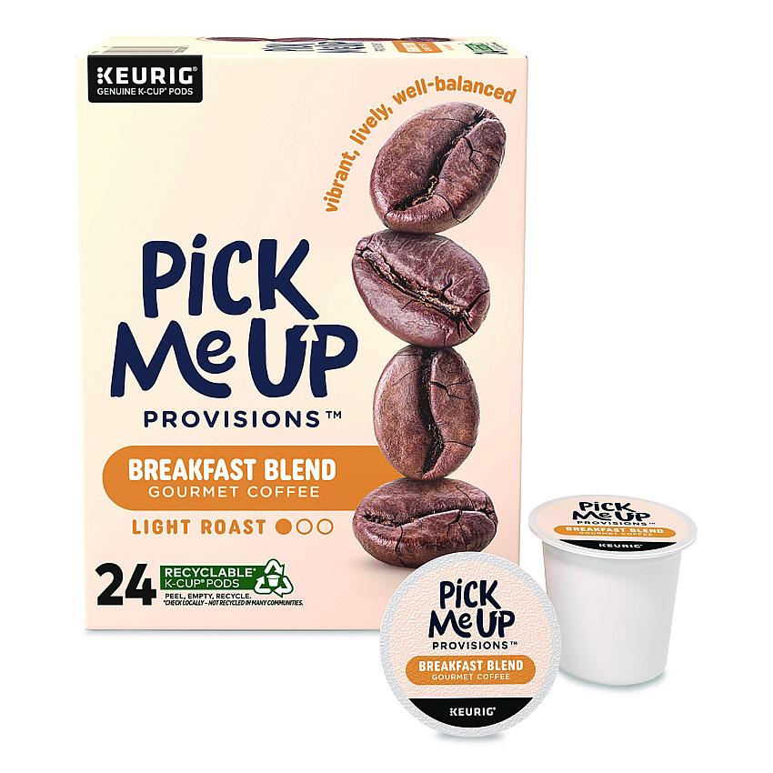 Pick Me Up Provisions Breakfast Blend Coffee K-Cups, 24/Box (5000381024)