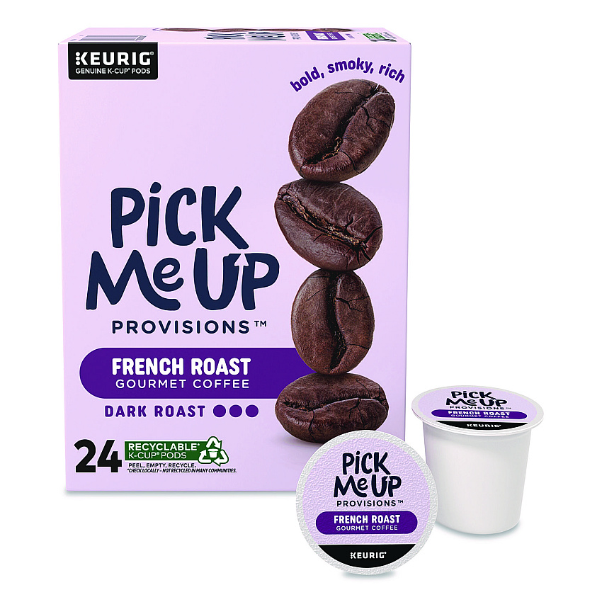 Pick Me Up Provisions French Roast Coffee K-Cups, 24/Box (5000381026)