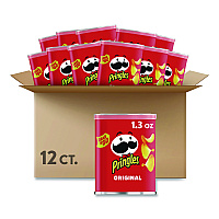 Pringles Potato Chips, Original, 1.3 oz Can, 12/Box (KEE84557)