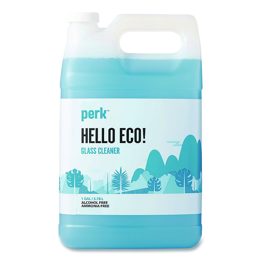 Perk Hello Eco Glass Cleaner Refill, Unscented, 1 gal Bottle (PK611001ACC)