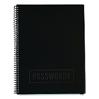Re-focus the Creative Office Large Password Log Book, User-Name/Password Format, Black Cover, (48) 10 x 7.5 Sheets (LARGEPWBOOKB)