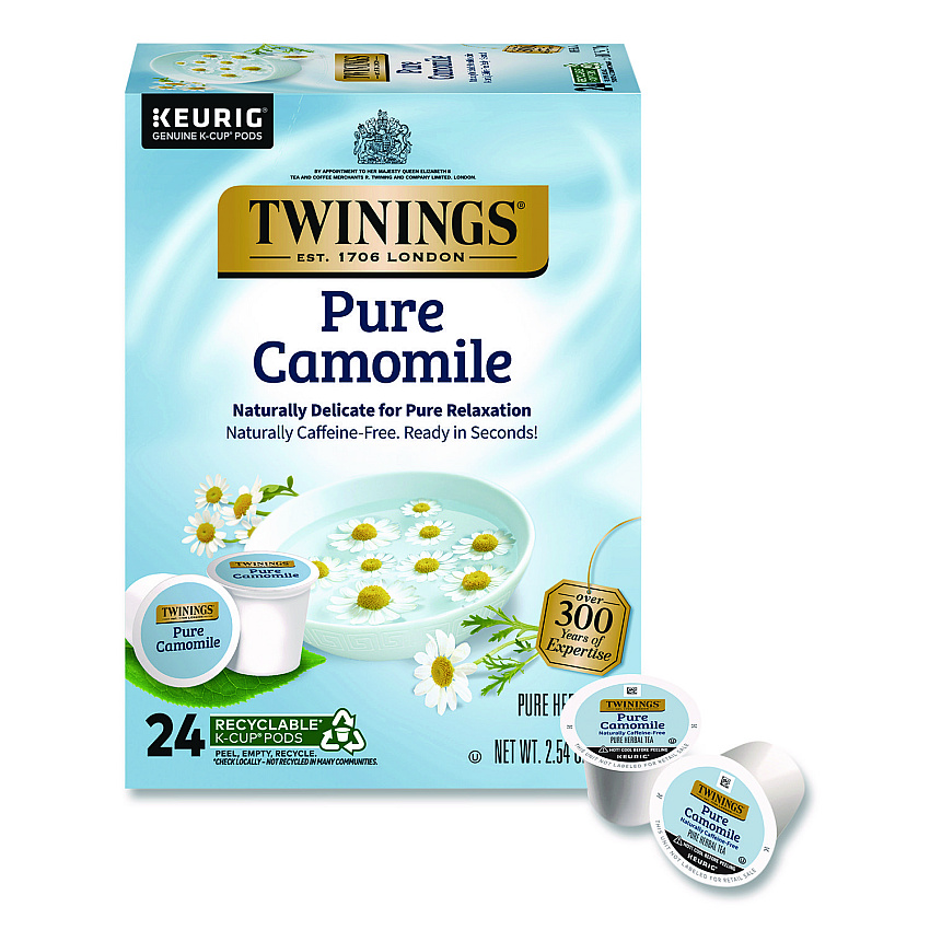TWININGS Tea K-Cups, Pure Camomile, 0.11 oz, 24/Box (TNA85790)