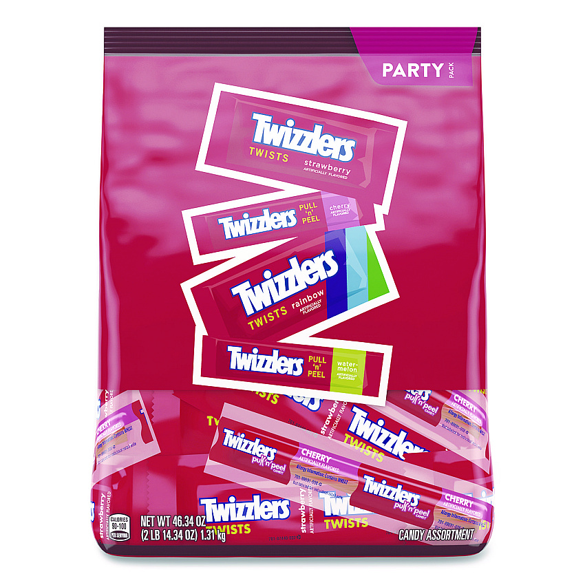 Twizzlers Chewy Candy Pack, Assorted Flavors, 46.34 oz Bag (HEC94479)