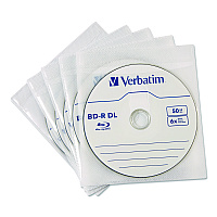 Verbatim CD/DVD Sleeves, White, 50/Pack (71125)