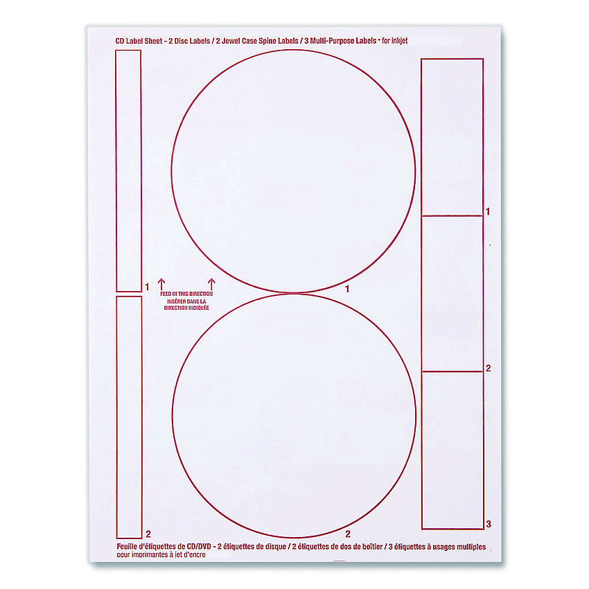 Verbatim Inkjet Media Labels, Matte White, 50 Sheets/Pack (71126)