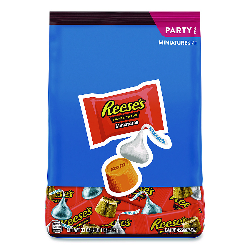 Hershey's Miniatures Variety Party Pack, Assorted Milk Chocolates, 33 oz Bag (HEC40049)