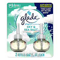 Glade Plugin Scented Oil Refill, Sky and Sea Salt, 0.67 oz, 2/Pack (337880)