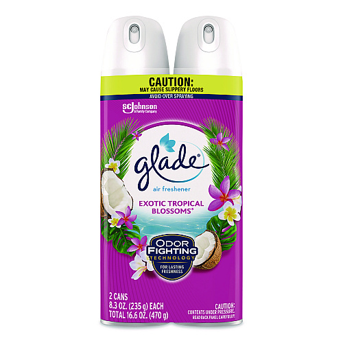 Glade Air Freshener, Exotic Tropical Blossoms, 8.3 oz Can, 2/Pack (346580PK)