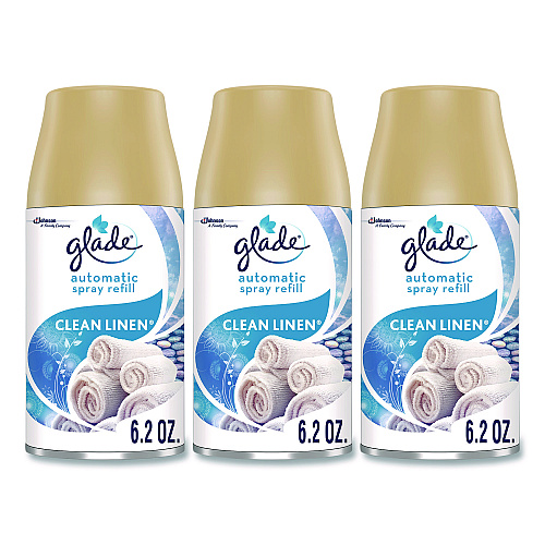 Glade Automatic Air Freshener Refill, Clean Linen, 6.2 oz Can, 3/Pack (375632)