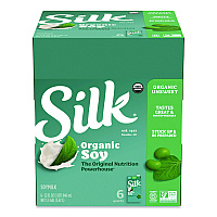 Silk Soymilk, Unsweetened Original, 32 oz, 6/Carton (1706751)