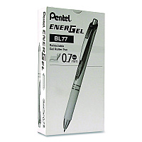Pentel EnerGel RTX Deluxe Gel Pen, Retractable, Medium 0.7 mm, Black Ink, Pearl/Translucent Pink Barrel, Dozen (BL77PWPADZ)