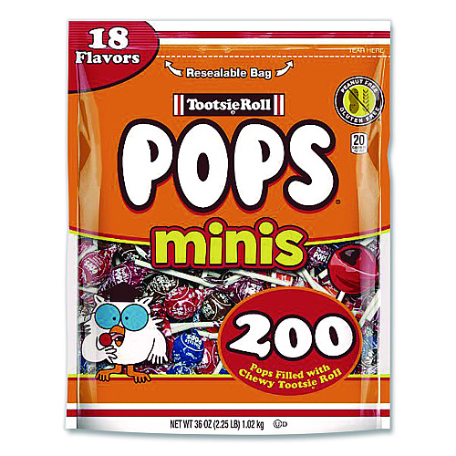 Tootsie Roll Pops Minis, Assorted Flavors, 36 oz Bag, 200 Pieces (324679)
