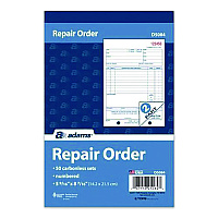 Adams Multipart Repair Order Pad, Two-Part Carbonless, 5.56 x 7.94, 50 Forms Total (D5084)