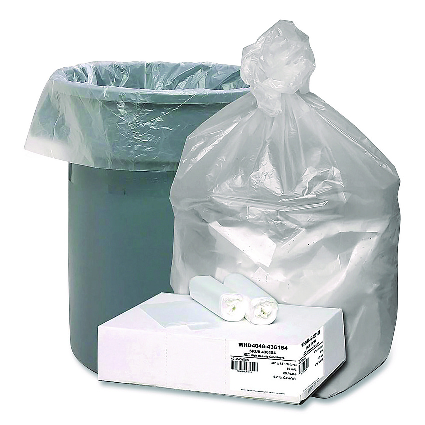 Berry Plastics Global Ultra Plus Industrial Trash Bag, 45 gal,16 mic, 40 x 48, Natural, 80/Carton (WHD404643615)