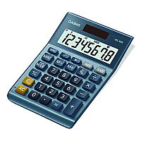 Casio MS80B 8-Digit Battery and Solar Basic Calculator, LCD, Navy Blue (MS80BBU)
