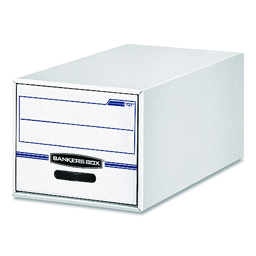 Bankers Box STOR/DRAWER Basic Space-Savings Storage Drawers, Letter Files, 14" x 25.5" x 11.5", White/Blue (00721EA)
