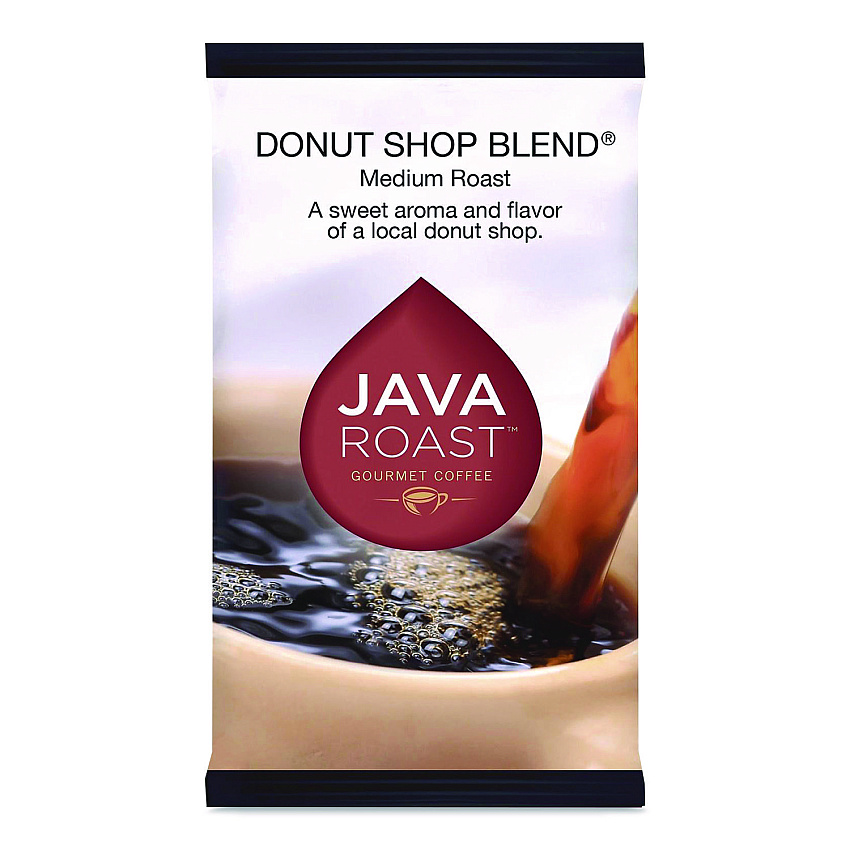 Java Roast Gourmet Coffee Ground Coffee, Donut Shop Blend, 1.75 oz Packet, 42/Carton (1606968)
