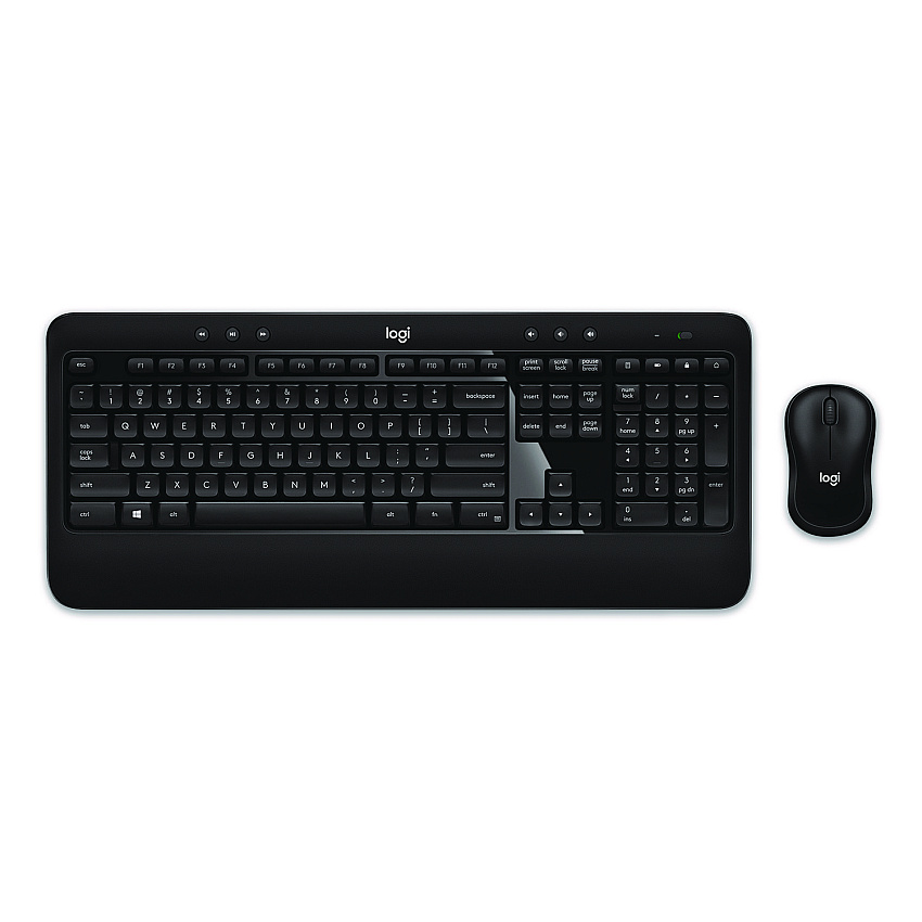 Logitech Advanced Wireless Mouse and Keyboard Combo, 2.4 GHz Frequency, 33 ft Wireless Range, Black (24383953)