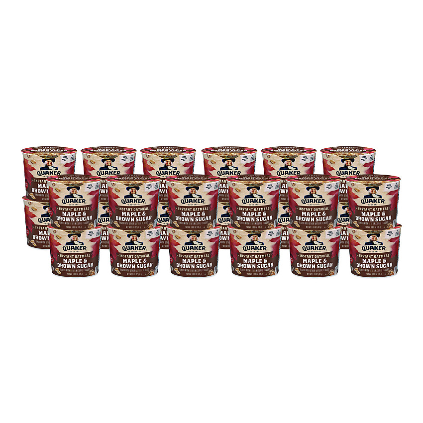 Quaker Instant Oatmeal, Maple Brown Sugar, 1.69 oz Packet, 24/Carton (570958)