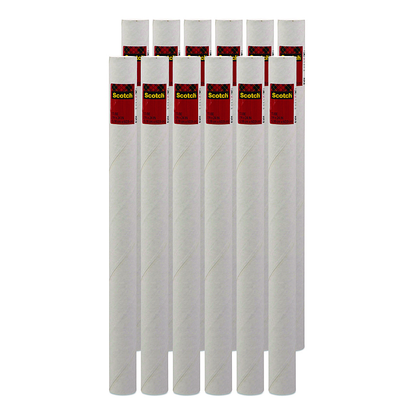Scotch Mailing Tube, 24" Long, 2" Diameter, White, 12/Carton (7921CT)