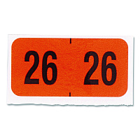 Smead Yearly End Tab File Folder Labels, 0.75 x 1.5, Orange, 500/Roll (68326)