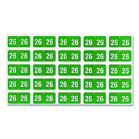 Smead Yearly End Tab File Folder Labels, 0.5 x 1, Green, 25/Sheet, 10 Sheets/Pack (67926)