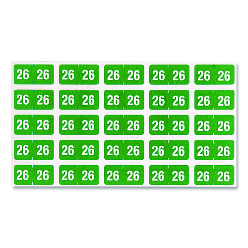 Smead Yearly End Tab File Folder Labels, 0.5 x 1, Green, 25/Sheet, 10 Sheets/Pack (67926)