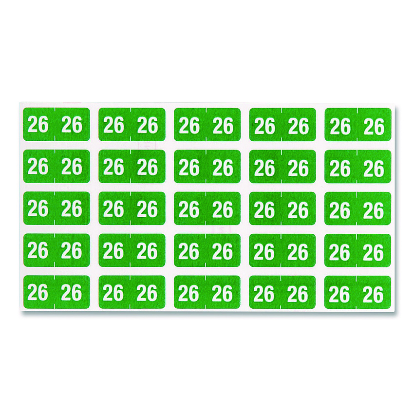 Smead Yearly End Tab File Folder Labels, 0.5 x 1, Green, 25/Sheet, 10 Sheets/Pack (67926)