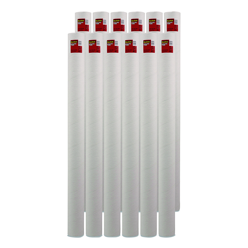 Scotch Mailing Tube, 48" Long, 4" Diameter, White, 12/Carton (7982CT)