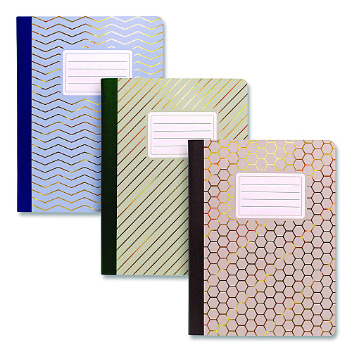 PUKKA PAD Composition Book, Medium/College Rule, Assorted Haze Cover Colors, (70) 9.8 x 6.9 Sheets, 3/Pack (9976ASTHZE)